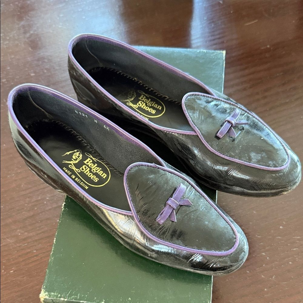 Black Flats with Purple Accent